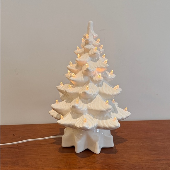 White Ceramic Light-Up Christmas Tree Holiday Decor - Picture 2 of 11